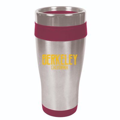 Berkeley California CA Vintage Text Amber Print 16oz Travel Tumbler