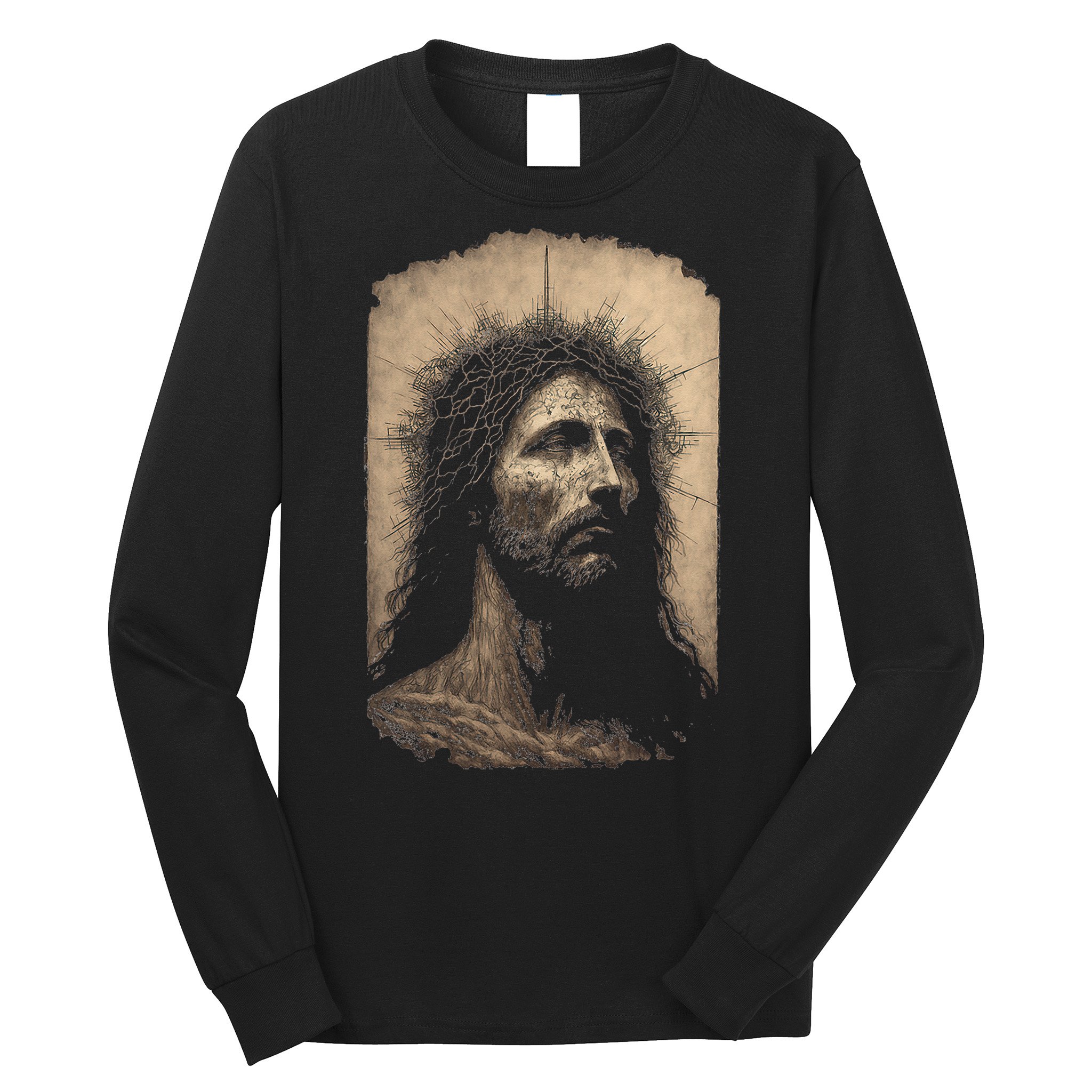 Biblical Christ Catholic Jesus Shroud of Turin Aesthetic Long Sleeve Shirt