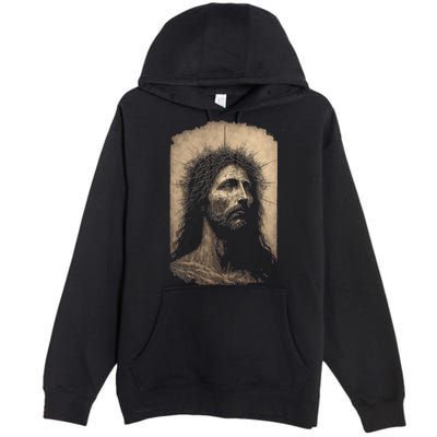 Biblical Christ Catholic Jesus Shroud of Turin Aesthetic Premium Pullover Hoodie