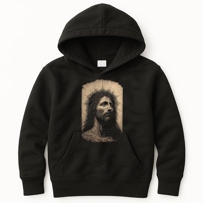 Biblical Christ Catholic Jesus Shroud of Turin Aesthetic Kids Hoodie