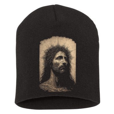 Biblical Christ Catholic Jesus Shroud of Turin Aesthetic Short Acrylic Beanie