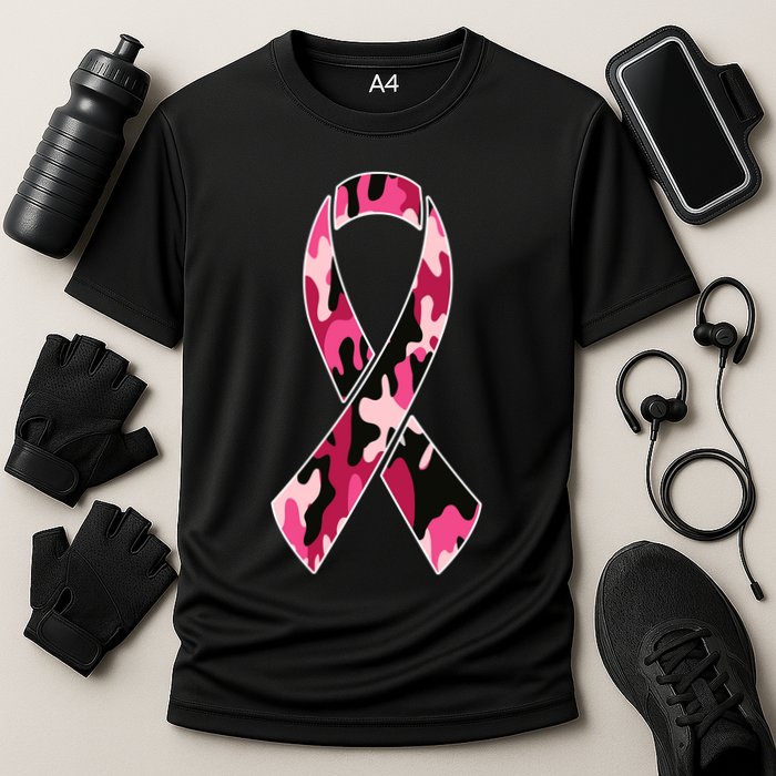 Beast Cancer Camo Ribbon Cooling Performance Crew T-Shirt
