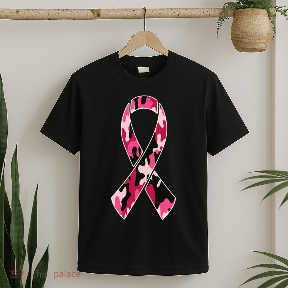 Beast Cancer Camo Ribbon T-Shirt