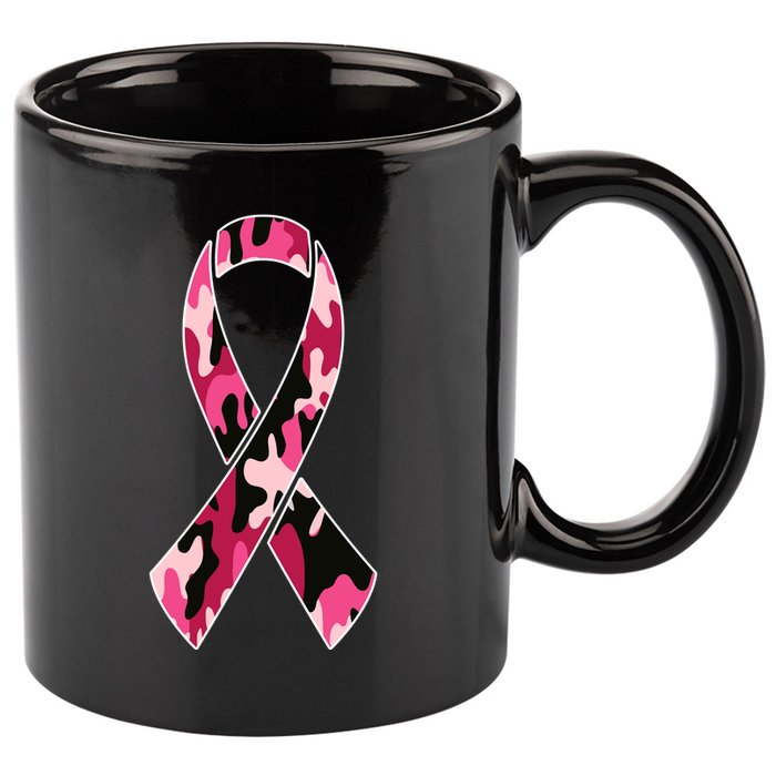 Beast Cancer Camo Ribbon 11oz C Handle Ceramic Mug