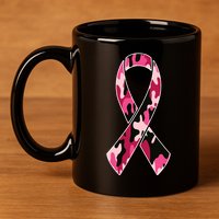 Beast Cancer Camo Ribbon 11oz C Handle Ceramic Mug
