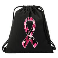 Beast Cancer Camo Ribbon Drawstring Bag