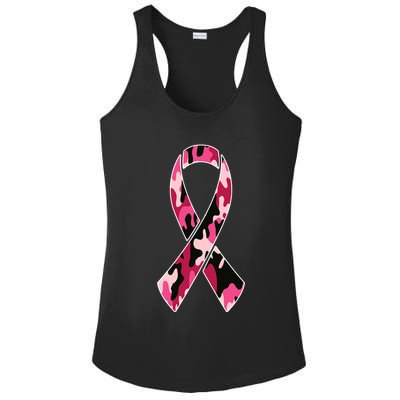 Beast Cancer Camo Ribbon Ladies PosiCharge Competitor Racerback Tank