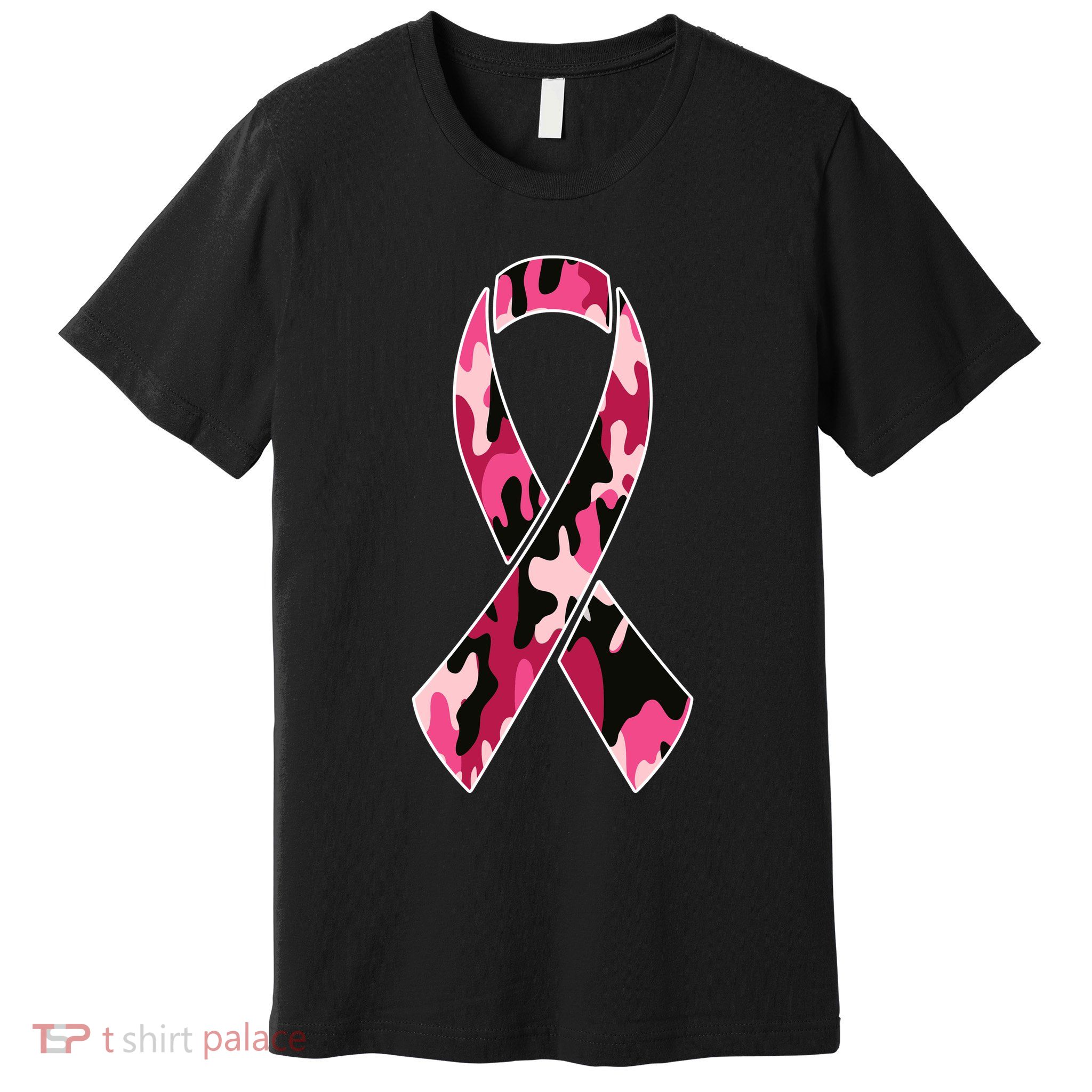 Beast Cancer Camo Ribbon Premium T-Shirt