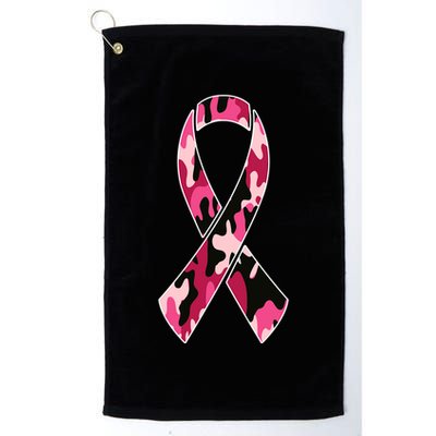 Beast Cancer Camo Ribbon Golf Towel