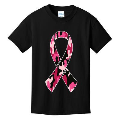 Beast Cancer Camo Ribbon Kids T-Shirt