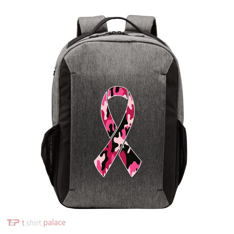 Beast Cancer Camo Ribbon Vector Backpack