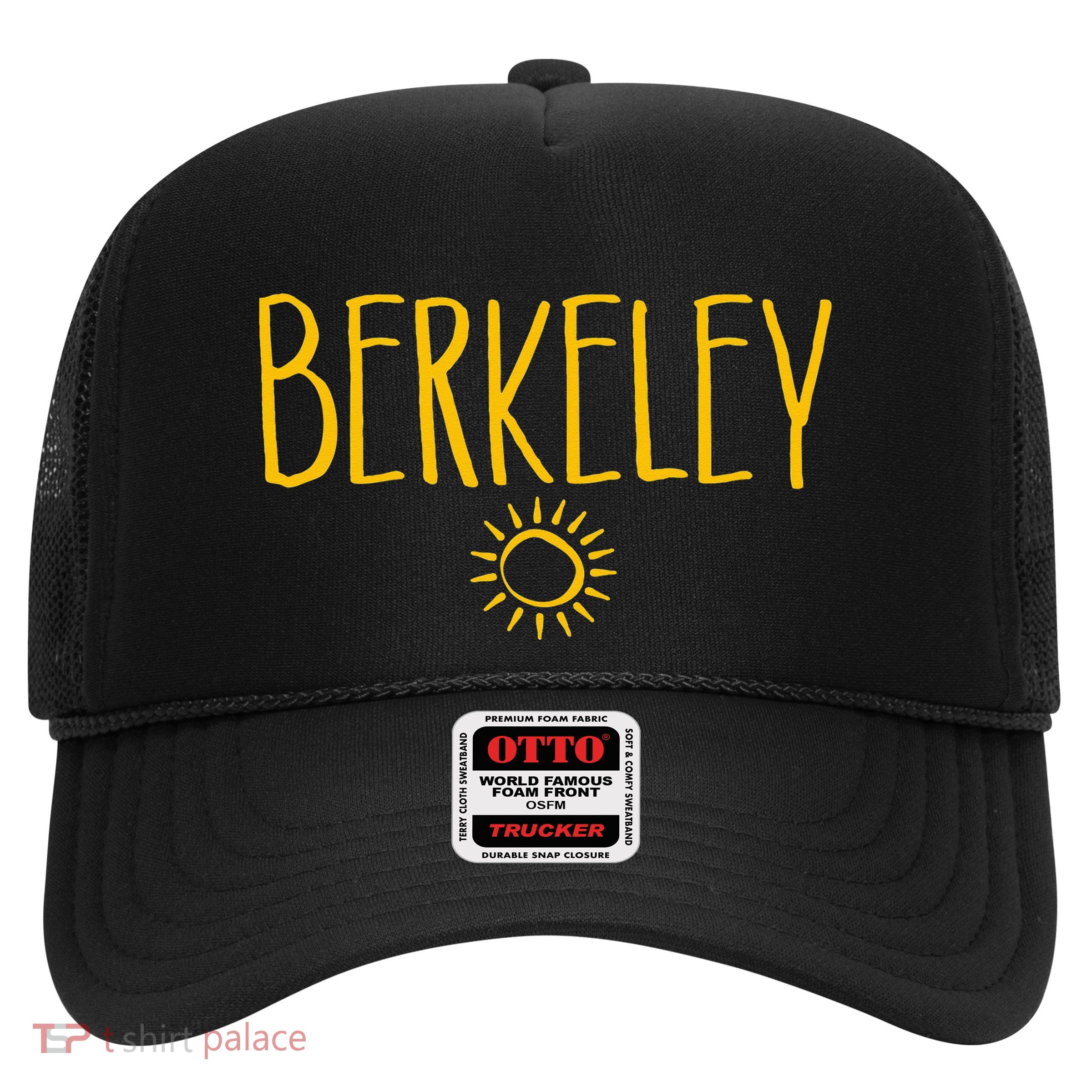 Berkeley California CA Sun Drawing Amber   Trucker Hat