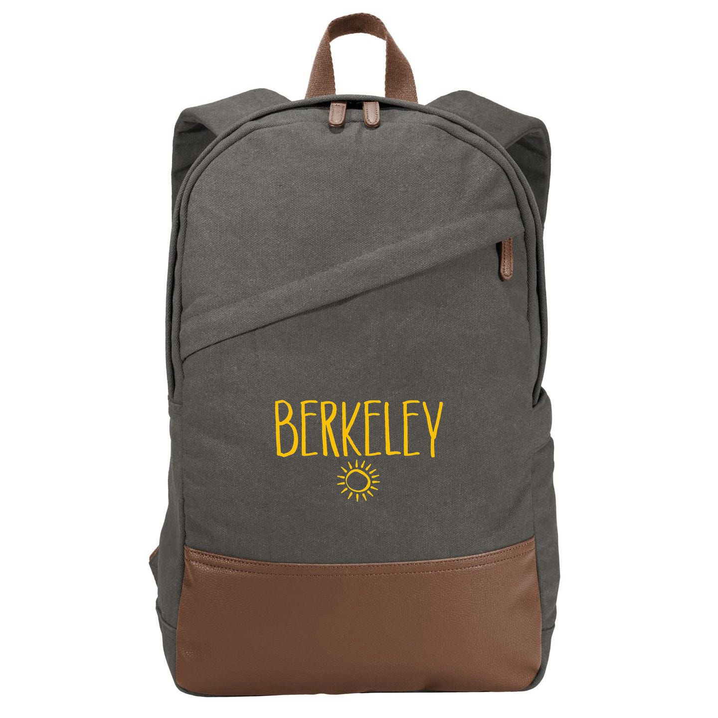 Berkeley California CA Sun Drawing Amber   Cotton Canvas Backpack