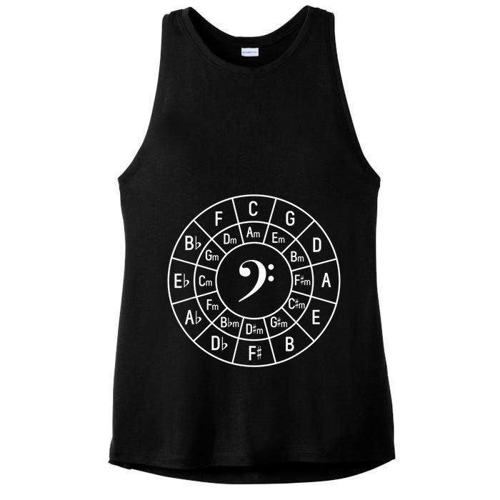 Bass Clef Circle Of Fifths Musician Composer Ladies PosiCharge Tri-Blend Wicking Tank