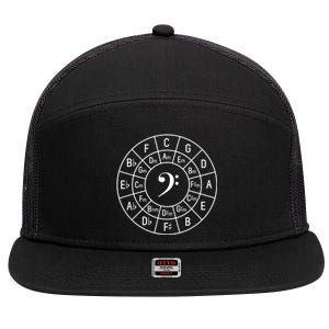 Bass Clef Circle Of Fifths Musician Composer 7 Panel Mesh Trucker Snapback Hat