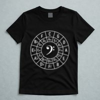 Bass Clef Circle Of Fifths Musician Composer T-Shirt