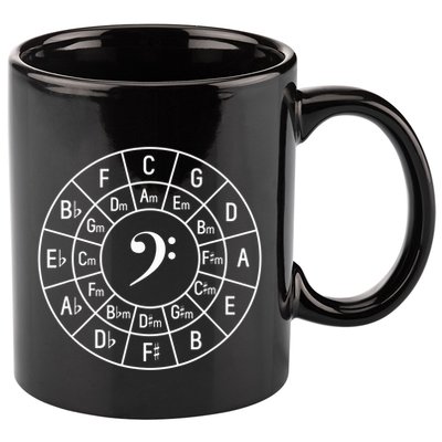 Bass Clef Circle Of Fifths Musician Composer 11oz C Handle Ceramic Mug