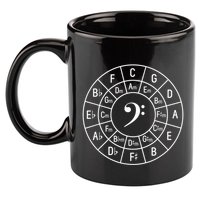 Bass Clef Circle Of Fifths Musician Composer 11oz C Handle Ceramic Mug