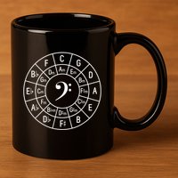 Bass Clef Circle Of Fifths Musician Composer 11oz C Handle Ceramic Mug