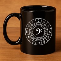 Bass Clef Circle Of Fifths Musician Composer 11oz C Handle Ceramic Mug