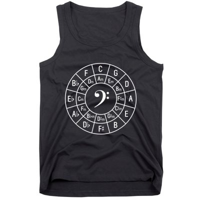 Bass Clef Circle Of Fifths Musician Composer Tank Top