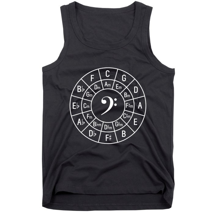 Bass Clef Circle Of Fifths Musician Composer Tank Top