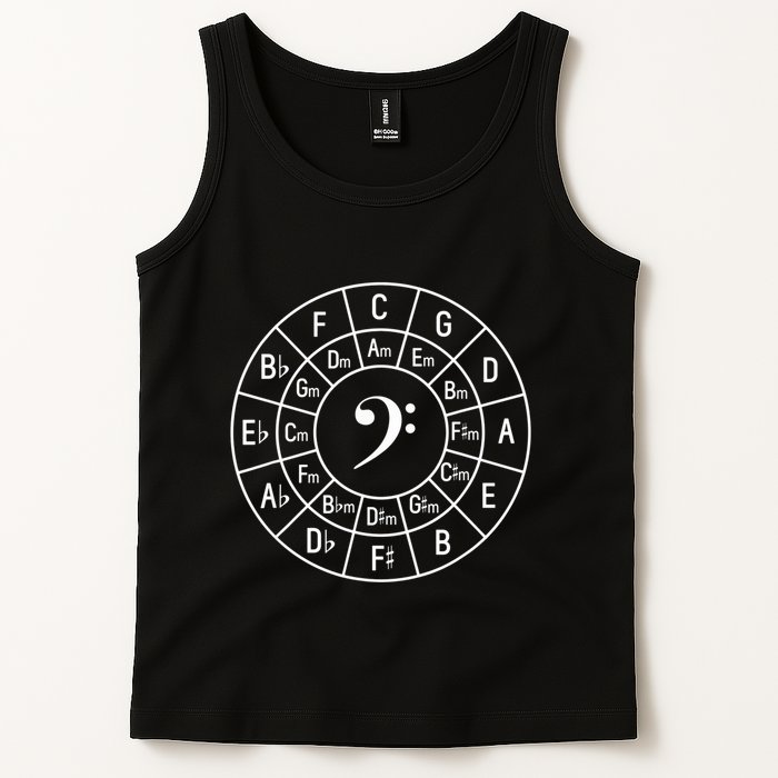 Bass Clef Circle Of Fifths Musician Composer Tank Top