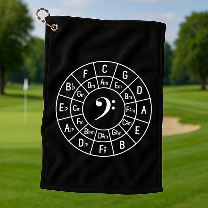 Bass Clef Circle Of Fifths Musician Composer Golf Towel