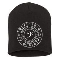 Bass Clef Circle Of Fifths Musician Composer Short Acrylic Beanie