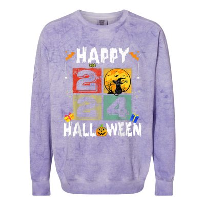 Black Cat Costume Witch Hat & Moon Colorblast Crewneck Sweatshirt