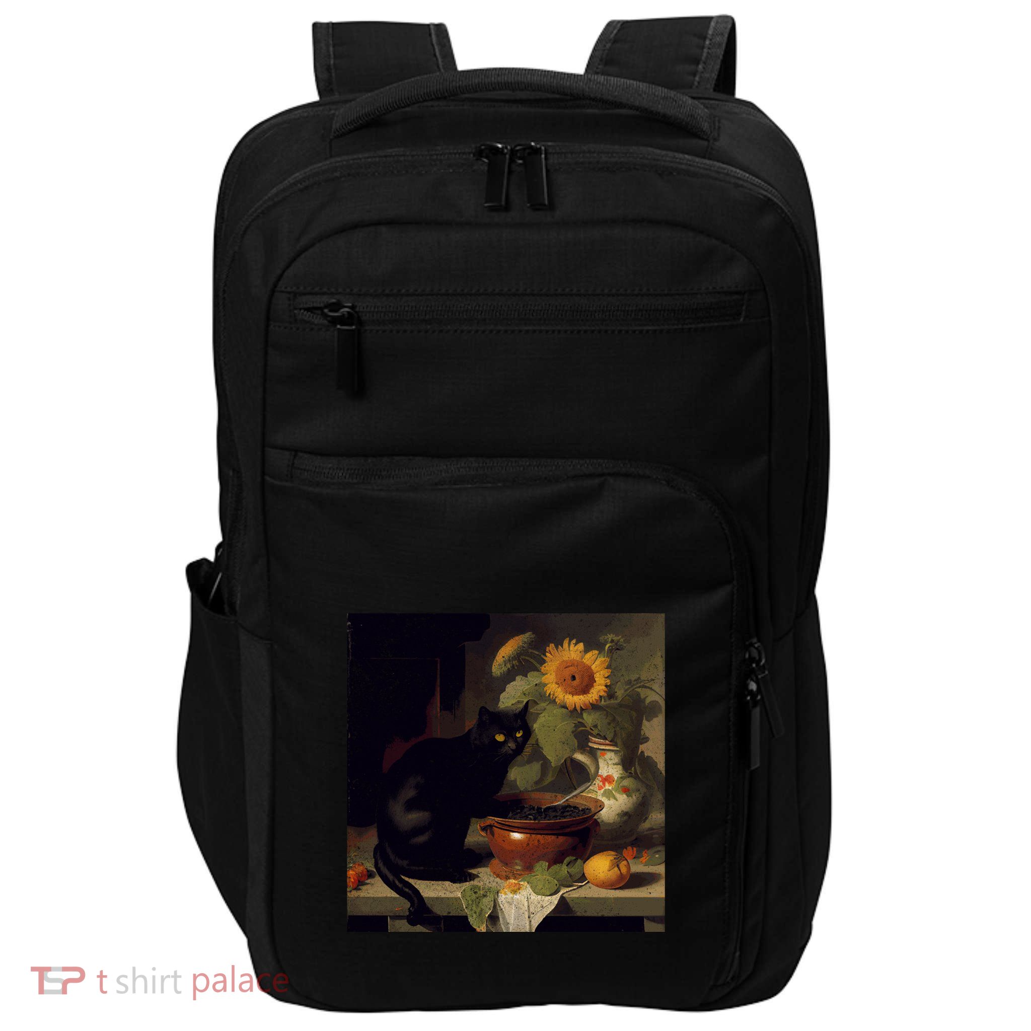 Black Cat Cooking Sunflower Cute Gift Impact Tech Backpack