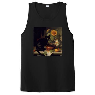 Black Cat Cooking Sunflower Cute Gift PosiCharge Competitor Tank