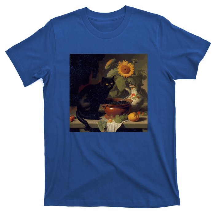 Black Cat Cooking Sunflower Cute Gift T-Shirt