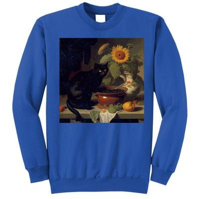 Black Cat Cooking Sunflower Cute Gift Tall Sweatshirt