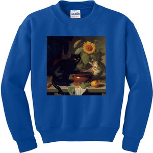 Black Cat Cooking Sunflower Cute Gift Kids Sweatshirt