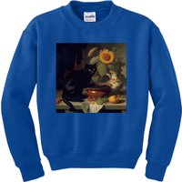 Black Cat Cooking Sunflower Cute Gift Kids Sweatshirt