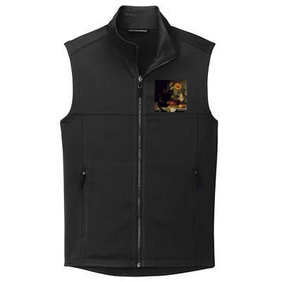 Black Cat Cooking Sunflower Cute Gift Collective Smooth Fleece Vest