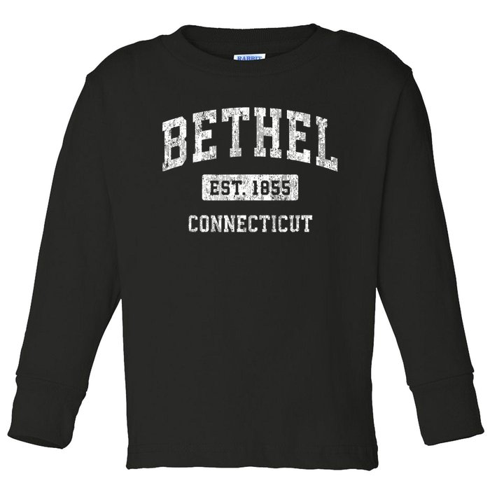 Bethel Connecticut Ct Vintage Sports Established Toddler Long Sleeve Shirt