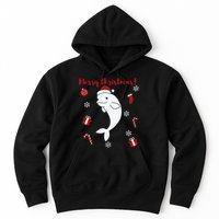 Beluga Cheerful Christmas Santas Hat Sweet Animals Whale Hoodie