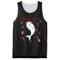 Beluga Cheerful Christmas Santas Hat Sweet Animals Whale Mesh Reversible Basketball Jersey Tank