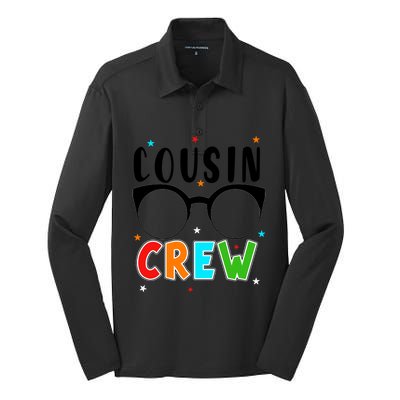 Best Cousin Crew Squad Christmas Leader Of The Cousin Crew Funny Gift Silk Touch Performance Long Sleeve Polo