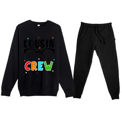 Best Cousin Crew Squad Christmas Leader Of The Cousin Crew Funny Gift Premium Crewneck Sweatsuit Set