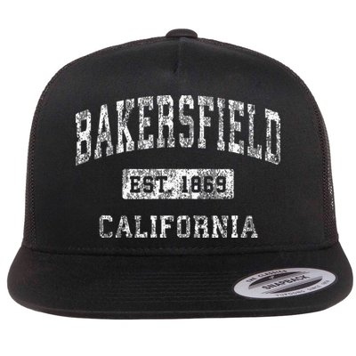 Bakersfield California Ca Vintage Established Sports Design Flatbill Hat