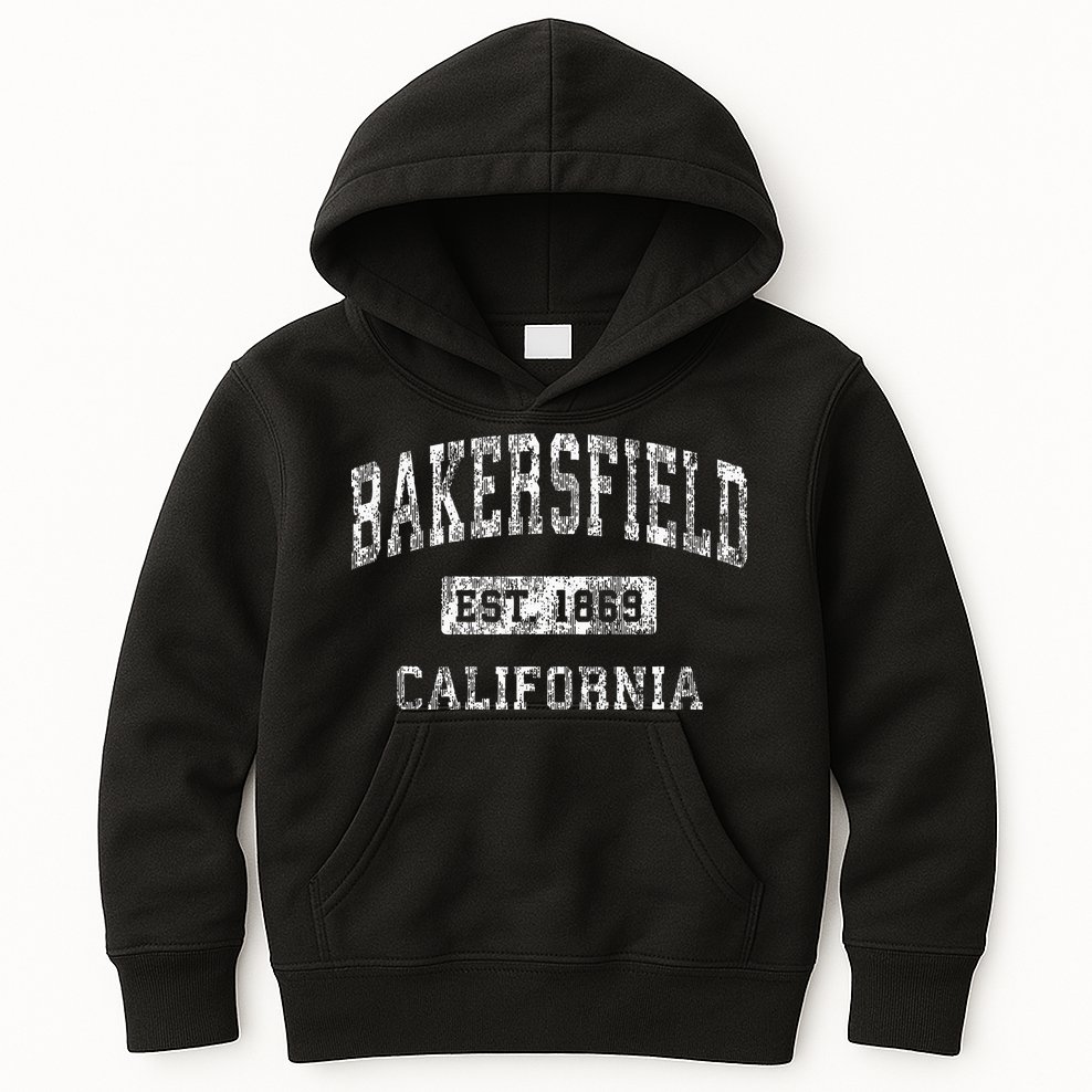 Bakersfield California Ca Vintage Established Sports Design Kids Hoodie