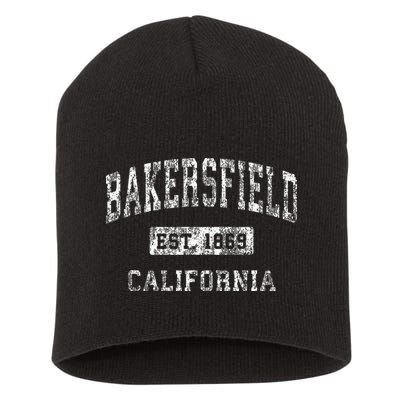 Bakersfield California Ca Vintage Established Sports Design Short Acrylic Beanie