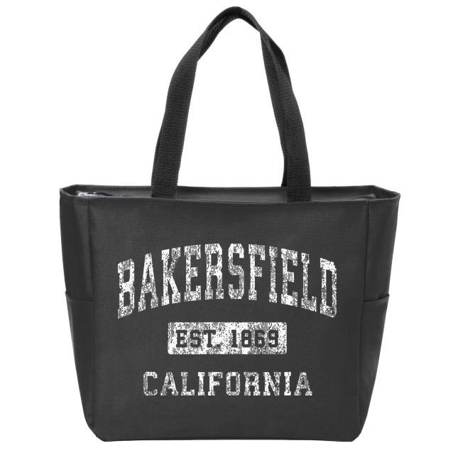 Bakersfield California Ca Vintage Established Sports Design Zip Tote Bag