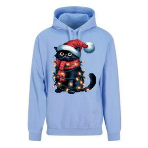 Black Cat Christmas Women Family Funny Xmas Pajamas Long Sleeve Unisex Surf Hoodie