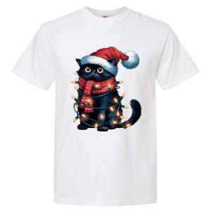 Black Cat Christmas Women Family Funny Xmas Pajamas Long Sleeve Garment-Dyed Heavyweight T-Shirt