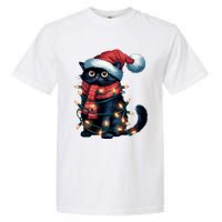 Black Cat Christmas Women Family Funny Xmas Pajamas Long Sleeve Garment-Dyed Heavyweight T-Shirt