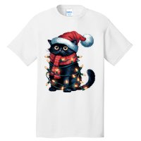 Black Cat Christmas Women Family Funny Xmas Pajamas Long Sleeve Tall T-Shirt